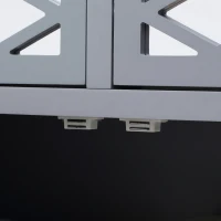 HOMCOM Floor Cabinet with Mirror Doors and 2 Drawers, Sideboard, Bathroom Storage Cabinet with Shelf for Living Room, Entryway, Grey(m-9)