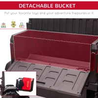 Aosom Ride-on Tractor 2-Seater Battery-Powered Car for Kids with Large High-Traction Wheels, 12V Truck Ride-on Toy with Rear Storage, Outdoor Toy, Red(m-7)