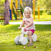 Qaba Baby Balance Bike for Toddlers 1-3 with Lightweight Design, No Pedal Bicycle Training Toy Little Kids Bike with Non-Slip Handlebars, Pink(m-11)