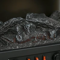 HOMCOM 26" Electric Fireplace Heater, Freestanding Fireplace Stove with Realistic LED Flames, Overheating Protection, 750W/1500W, Black(m-10)
