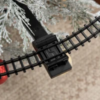 Qaba Christmas Train Set for Kids with 2 Playing Forms, Tree-mounted or Floor-playing Battery-Powered Christmas Train Toy Set with Sounds & Lights, Holiday Toy Gift for Kids 3-8 Years Old(m-9)