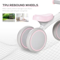 Qaba Baby Balance Bike for Toddlers 1-3 with Lightweight Design, No Pedal Bicycle Training Toy Little Kids Bike with Non-Slip Handlebars, Pink(m-6)
