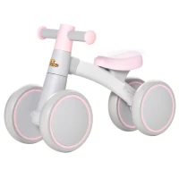 Qaba Baby Balance Bike for Toddlers 1-3 with Lightweight Design, No Pedal Bicycle Training Toy Little Kids Bike with Non-Slip Handlebars, Pink(m-14)