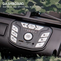 Aosom 12V Battery-Powered Kids Electric Ride On Truck Car with Wide Seat, Parent Remote Control & Bluetooth Music, Camo(m-9)