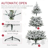 HOMCOM 6Ft Prelit Flocked Artificial Christmas Tree w/ 320 LED Lights(m-6)