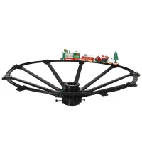 Qaba Christmas Train Set for Kids with 2 Playing Forms, Tree-mounted or Floor-playing Battery-Powered Christmas Train Toy Set with Sounds & Lights, Holiday Toy Gift for Kids 3-8 Years Old(m-1)
