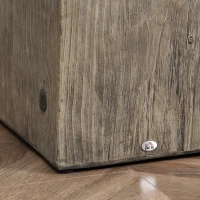 HOMCOM Concrete End Table Rustic Side Table with Wood Grain Finish for Indoors and Outdoors Natural(m-9)