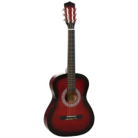Soozier 36" Kids Acoustic Guitar Set with Easy Strings, Tuner, Picks, and Waterproof Case Included, Beginner Acoustic Guitar for Kids, Portable Acoustic Child Guitar, Wine Red(m-1)