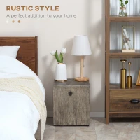 HOMCOM Concrete End Table Rustic Side Table with Wood Grain Finish for Indoors and Outdoors Natural(m-4)