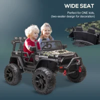 Aosom 12V Battery-Powered Kids Electric Ride On Truck Car with Wide Seat, Parent Remote Control & Bluetooth Music, Camo(m-7)