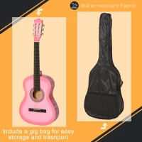 Soozier 36" Kids Acoustic Guitar Set with Easy Strings, Tuner, Picks, and Waterproof Case Included, Beginner Acoustic Guitar for Kids, Portable Acoustic Child Guitar, Pink(m-6)