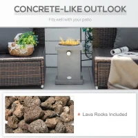 Outsunny Portable Outdoor Propane Fire Pit, Small Tabletop Fireplace, 10 Inch Square Gas Firebowl, 10,000 BTU, w/ Lava Rocks, CSA Certification, for Garden, Patio, Light Grey(m-4)
