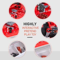 Qaba Kids Tool Workbench, Pretend Play Construction Workshop with 46 Realistic Toy Tools for Kids Ages 3 years(m-7)