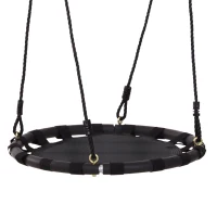 HOMCOM Hanging Tree Swing, Flying Platform Attaches to Tree or Existing Swing Set for Backyard and Heavy Duty, Black(m-9)