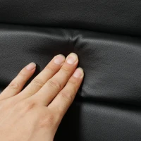 HOMCOM High-Back Dining Chairs Set of 2, PU Leather Accent Kitchen Chairs for Dining Room, Living Room with Bent Steel Base, Black(m-8)