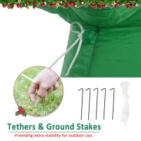 HOMCOM 7' Inflatable Santa Claus Puppy Christmas Tree LED Lights Decoration(m-7)