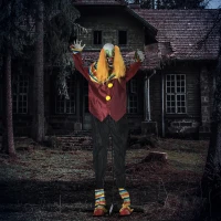 Outsunny 71" Life Size Outdoor Halloween Decorations Circus Clown, Animated Prop Animatronic Decor with Sound and Motion Activated, Light Up Eyes, Howling Sound, Multi-Colored(m-8)