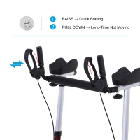 HOMCOM Folding Upright Rollator Walker Lightweight, Height Adjustment with Armrest, 1 Hand Folding Design with Removable Storage Bag, Crutch Holder Stand Up Walking Aid(m-6)