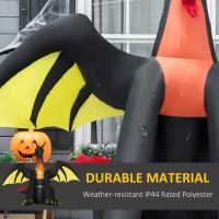 Outsunny 6ft Inflatable Halloween Giant Animated Fire & Ice Dragon with Wings, Blow Up LED Yard Display Indoor Outdoor for Garden, Lawn, Party, Holiday(m-5)