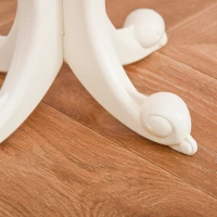 Qaba Kids Vanity Makeup Table Set with Chair and 20-Piece Collection, Princess Vanity Table and Stool with Mirror Lights, Imaginative Toy for 3-4 Years Old(m-13)