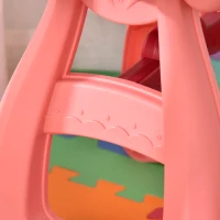 Qaba Kids Vanity Makeup Table Set with Chair, 36-Piece Princess Vanity Table and Comfortable Safe Stool, Imaginative Toy, Beauty Kits, Lights for 3 Years Old Red, Pink(m-13)