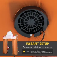 HOMCOM 9' Christmas Inflatables Outdoor Decorations Gingerbread House Archway, "Happy Holidays", Santa & Gingerbread Man, Blow-Up Yard Christmas Decor LED Light Display(m-6)