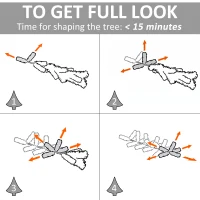 HOMCOM 4FT Artificial Tree Pre-Lit Holiday Home Christmas Decoration with Vase Base(m-5)