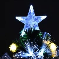 HOMCOM 4ft Tall Artificial Tree White Fiber LED Pre-Lit Christmas Decoration  Green(m-9)