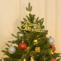 HOMCOM 4FT Artificial Tree Pre-Lit Holiday Home Christmas Decoration with Vase Base(m-8)