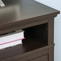 HOMCOM Electric Fireplace TV Stand for 50", Media Console Center Cabinet with 2 Shelves and 2 Cabinets with Adjustable Shelves for Corner, Dark Brown(m-11)