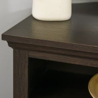 HOMCOM Electric Fireplace TV Stand for 50", Media Console Center Cabinet with 2 Shelves and 2 Cabinets with Adjustable Shelves for Corner, Dark Brown(m-12)