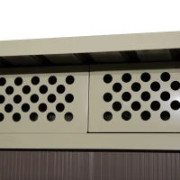 Outsunny 8.4ft x 4.7ft Steel Backyard Garden Utility Storage Tool Shed Kit Double Sliding Door Pent Roof, Grey(m-9)