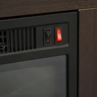 HOMCOM Electric Fireplace TV Stand for 50", Media Console Center Cabinet with 2 Shelves and 2 Cabinets with Adjustable Shelves for Corner, Dark Brown(m-13)