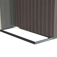 Outsunny 8.4ft x 4.7ft Steel Backyard Garden Utility Storage Tool Shed Kit Double Sliding Door Pent Roof, Grey(m-12)