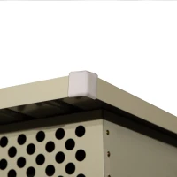 Outsunny 8.4ft x 4.7ft Steel Backyard Garden Utility Storage Tool Shed Kit Double Sliding Door Pent Roof, Grey(m-10)