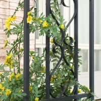 Outsunny 6.8ft Decorative Metal Garden Arch with 2 Planter Boxes Outdoor Walkway Arbor for Climbing Vine Plants Patio Backyard Lawn Party Ceremony(m-10)