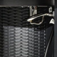 Outsunny 30 Inch Propane Fire Pit Table, 40,000BTU Round Gas Firepit with Protective Cover, Lid and Lava Rocks, CSA Certification for Outdoor, Patio, Black(m-11)