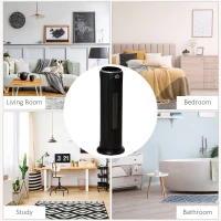 HOMCOM 2-In-1 Portable Electric Tower Heater, Oscillating Space Heater with 12H Timer, Three Heating Modes, 750/1500W, for Indoor Use, Black(m-10)
