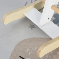 Qaba Wooden Rocking Horse Toddler Baby Ride-on Toys for Kids 1-3 Years with Classic Design & Wood Safety Bar, White(m-12)