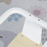 Qaba Wooden Rocking Horse Toddler Baby Ride-on Toys for Kids 1-3 Years with Classic Design & Wood Safety Bar, White(m-14)