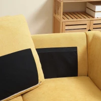 HOMCOM 54" Loveseat Sofa for Bedroom, Modern Love Seats Furniture, Upholstered Small Couch for Small Space, Yellow(m-9)