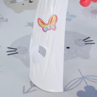 Qaba Kids Vanity Table and Stool Beauty Pretend Play Set with Mirror Lights Sounds & Pretend Beauty Makeup Accessories for Girls 3+ Years Old Blue(m-13)