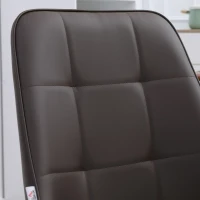 HOMCOM Dining Chairs Mid Century Modern Kitchen Chairs with PU Leather Upholstery and Steel Legs for Living Room, Dining Room, Bedroom, Brown, Set of 2(m-8)