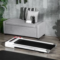 Soozier Compact Walking Pad, 2-in1 Under Desk Treadmill, Walking Jogging Machine with Bluetooth, Remote Control, 12 Pre-Programs, Transport Wheels, Installation-Free, for Home Gym Office(m-2)