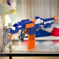Qaba Automatic Soft Bullet Toy Foam Blaster for Foam Darts with 20 EVA Refill Darts and Target Board Game for Boys & Girls 8-12 years old(m-9)