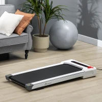 Soozier Compact Walking Pad, 2-in1 Under Desk Treadmill, Walking Jogging Machine with Bluetooth, Remote Control, 12 Pre-Programs, Transport Wheels, Installation-Free, for Home Gym Office(m-4)