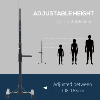 Soozier Adjustable Stable Power Squat Stand Portable 2 Bars Barbell Holder Weight Rack (Black/Grey)(m-5)