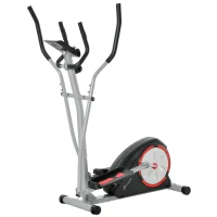 Soozier Elliptical Trainer Magnetic Cardio Workout Exercise Bike Cross Trainer with 8 Level Resistance, LCD Digital Monitor, Pad Phone Holder, Great for Home Office Gym(m-2)