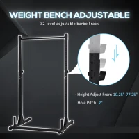 Soozier Adjustable Barbell Power Rack Squat Stand Strength Training Fitness Pull Up Weight Cage Home Gym Black(m-8)