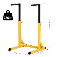 Soozier Heavy Duty Dip Stand Parallel Dip Station Dip Bar Steel Height Ajustable for Home Gym(m-3)